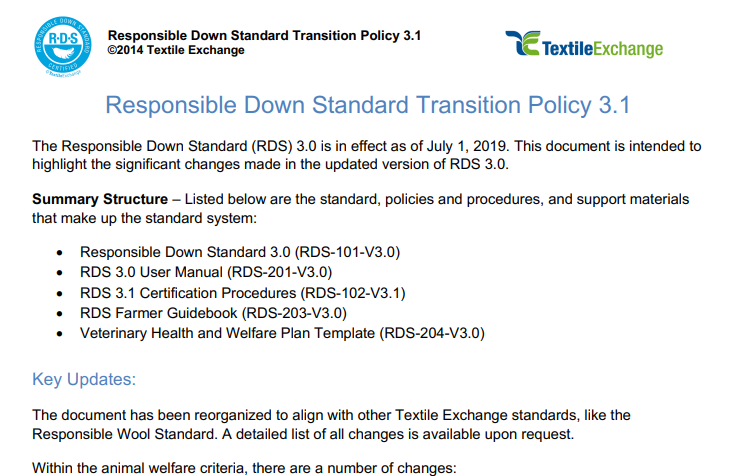 RDS-103 RDS Transition Policy