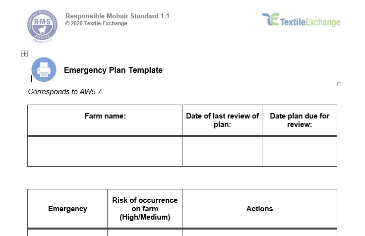RAF-225b RMS Emergency Plan Template