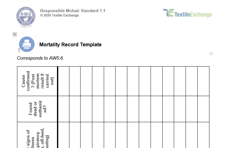 RAF-224b RMS Mortality Record Template