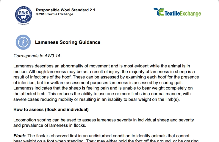 RAF-215a RWS Lameness Scoring Guidance