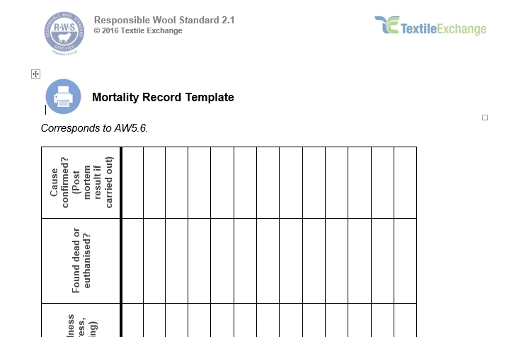 RAF-224a RWS Mortality Record Template