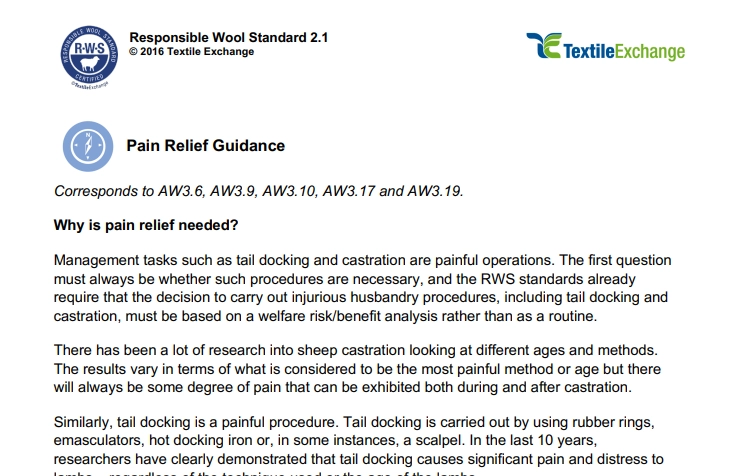 RAF-214a RWS Pain Relief Guidance