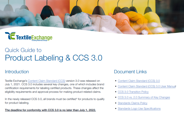 TE-405 Quick Guide to Product Labeling and CCS 3.0