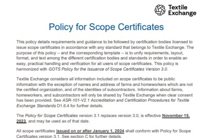 ASR-103 Policy for Scope Certificates
