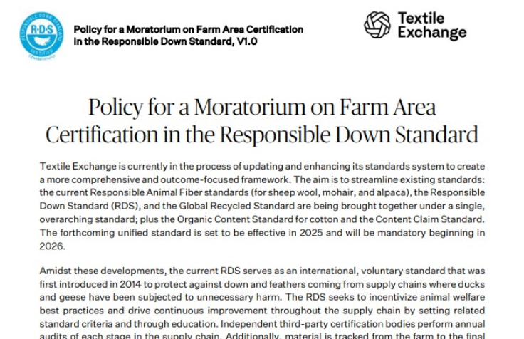 RDS-105 Policy for a Moratorium on Farm Area Certification