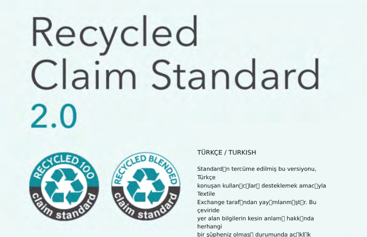 RCS-101 Recycled Claim Standard – Turkish (Türkçe)