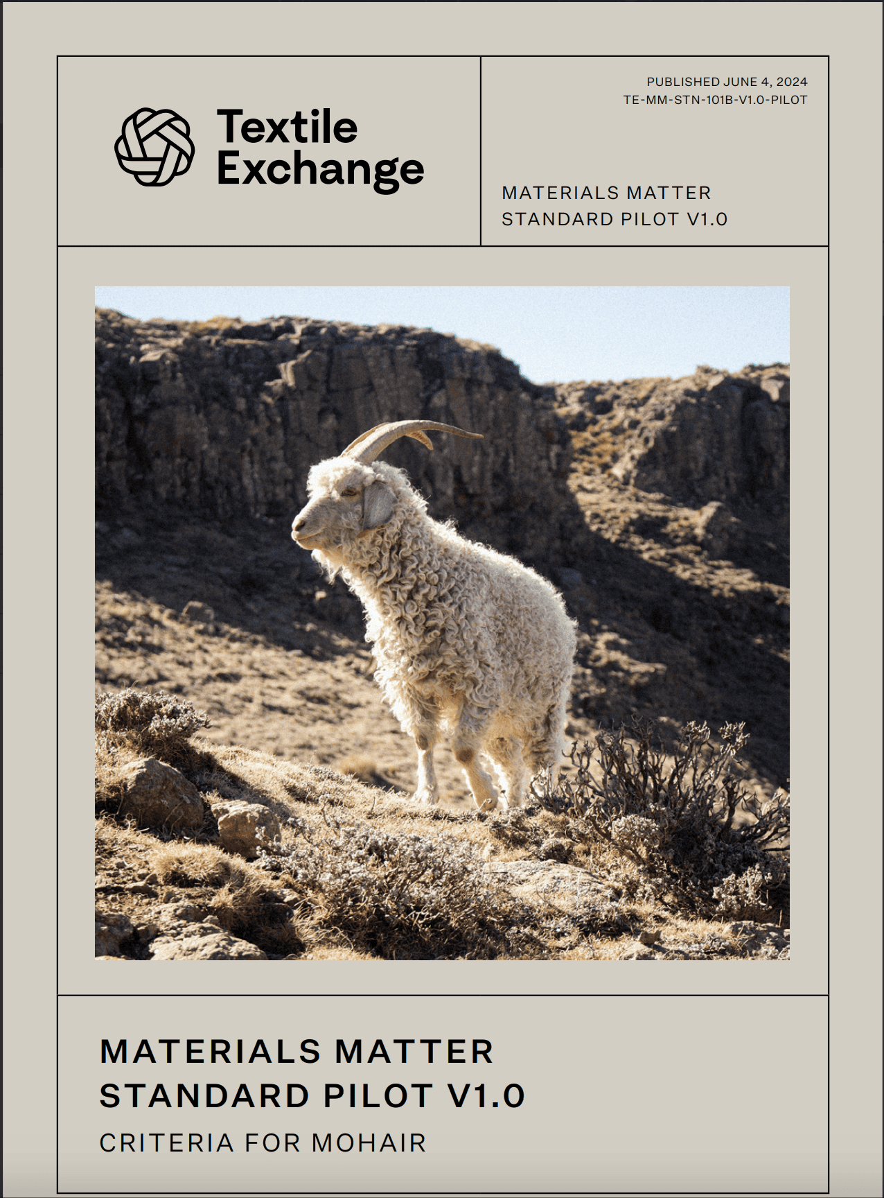 TE-MM-STN-101B Materials Matter Standard Pilot Version — Criteria for Mohair