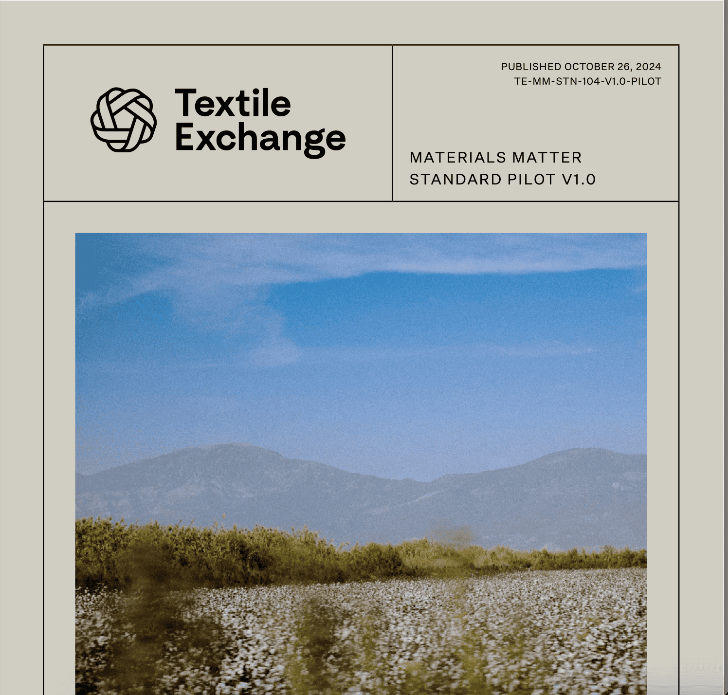 TE-MM-STN-104-V1.0-PILOT Materials Matter Standard Recognition Framework