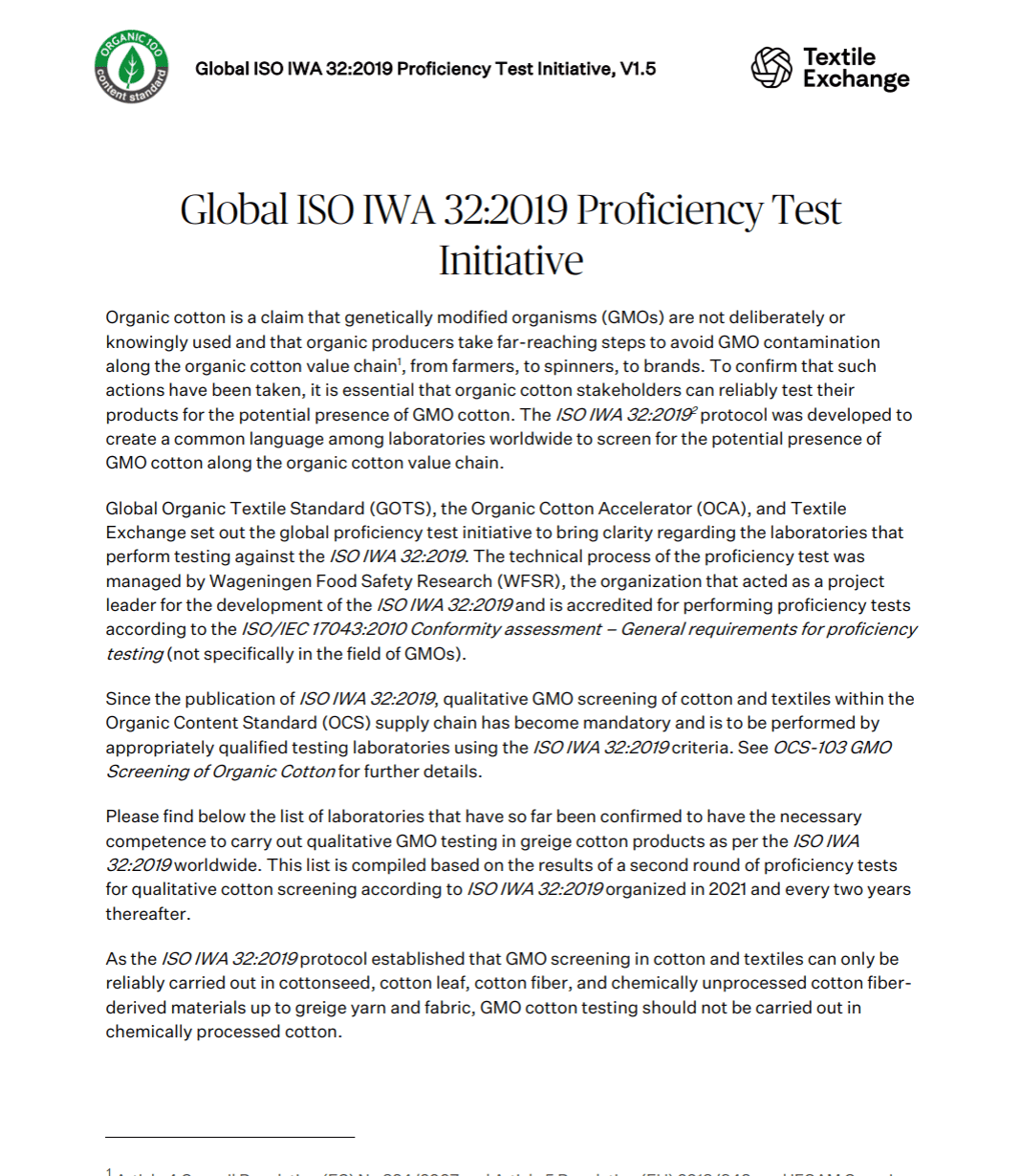 OCS-206 Global ISO IWA 32 2019 Proficiency Test Initiative